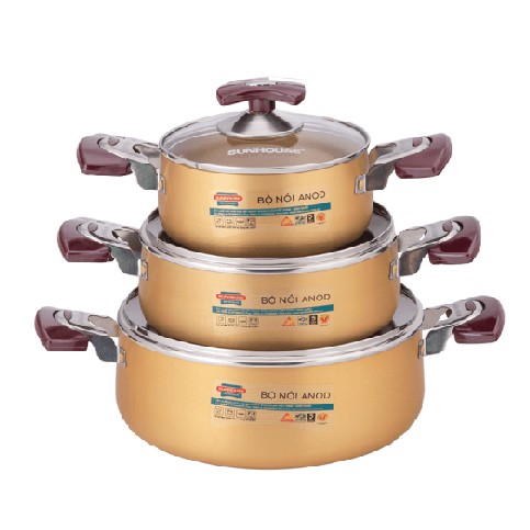 Bộ nồi sunhouse 6634 - Hàng nguyên tem của nhà sản xuất