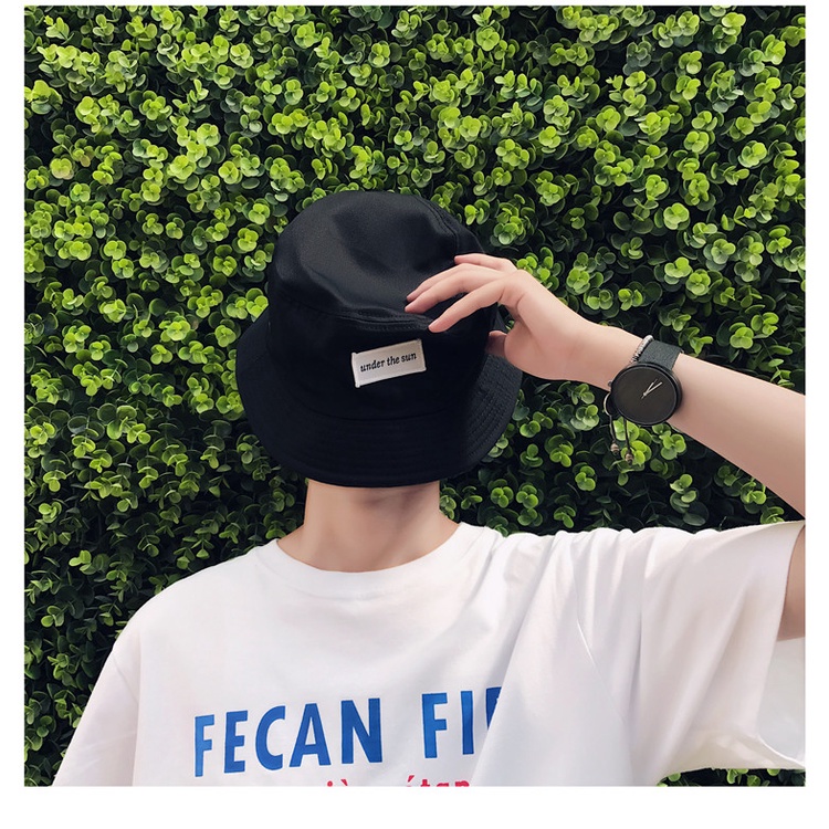 Mũ bucket vành tròn nam, nữ thêu chữ Under the sun, nón tai bèo chất đẹp nhiều màu - B24