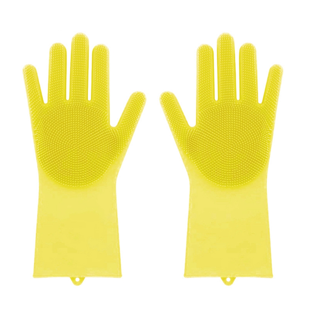 Đôi găng tay tích hợp bàn chải mịn silicone rửa rau củ quả tiện lợi chất lượng cao