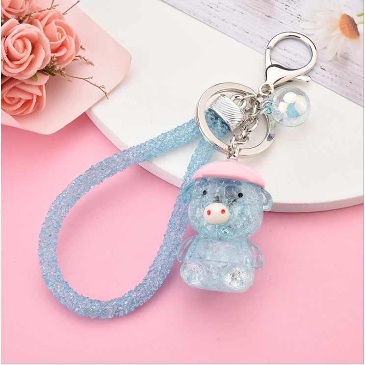 Móc khóa, móc túi Acrylic heo đất may mắn phát sáng dễ thương cute  dùng làm quà tặng, dây treo balo, túi xách, ví cầm t