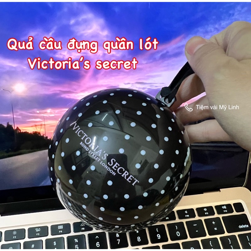 Quả cầu đựng quần lót Victoria’s Secret đường kính 10cm dùng đựng nội y, trang trí, chụp ảnh hàng xuất dư của hãng