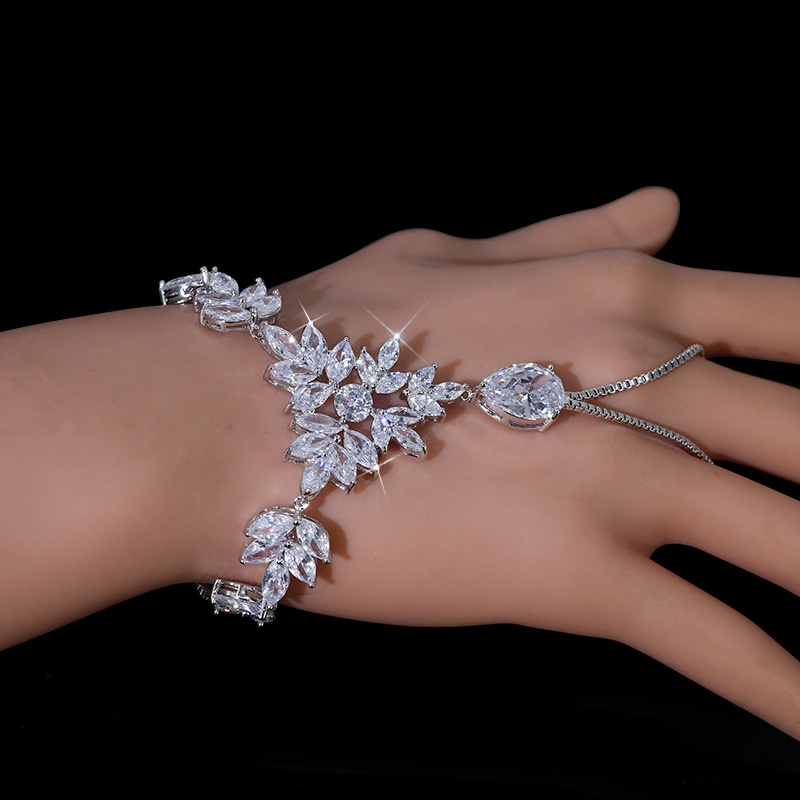 Vòng Tay Đính Đá Zircon Pha Lê Sang Trọng Thời Trang Cho Nữ