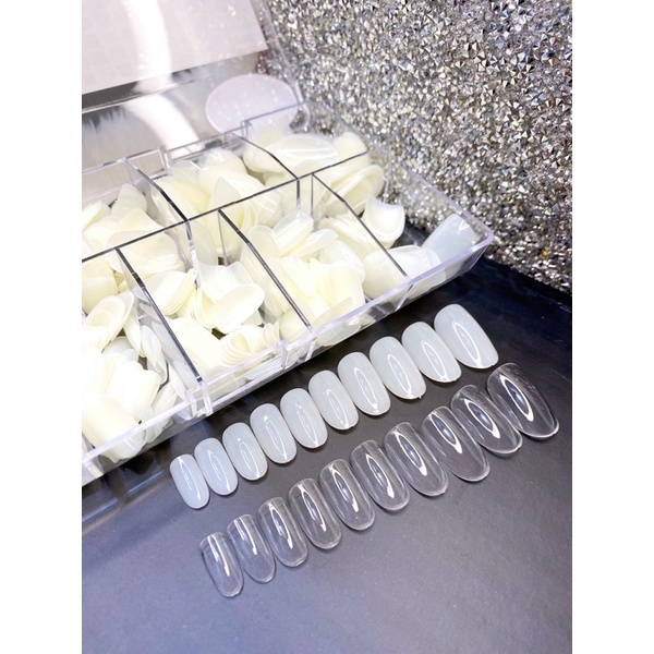 Móng Úp HSM vuông  -đục- trong- gạo-đục lì -trong lì
