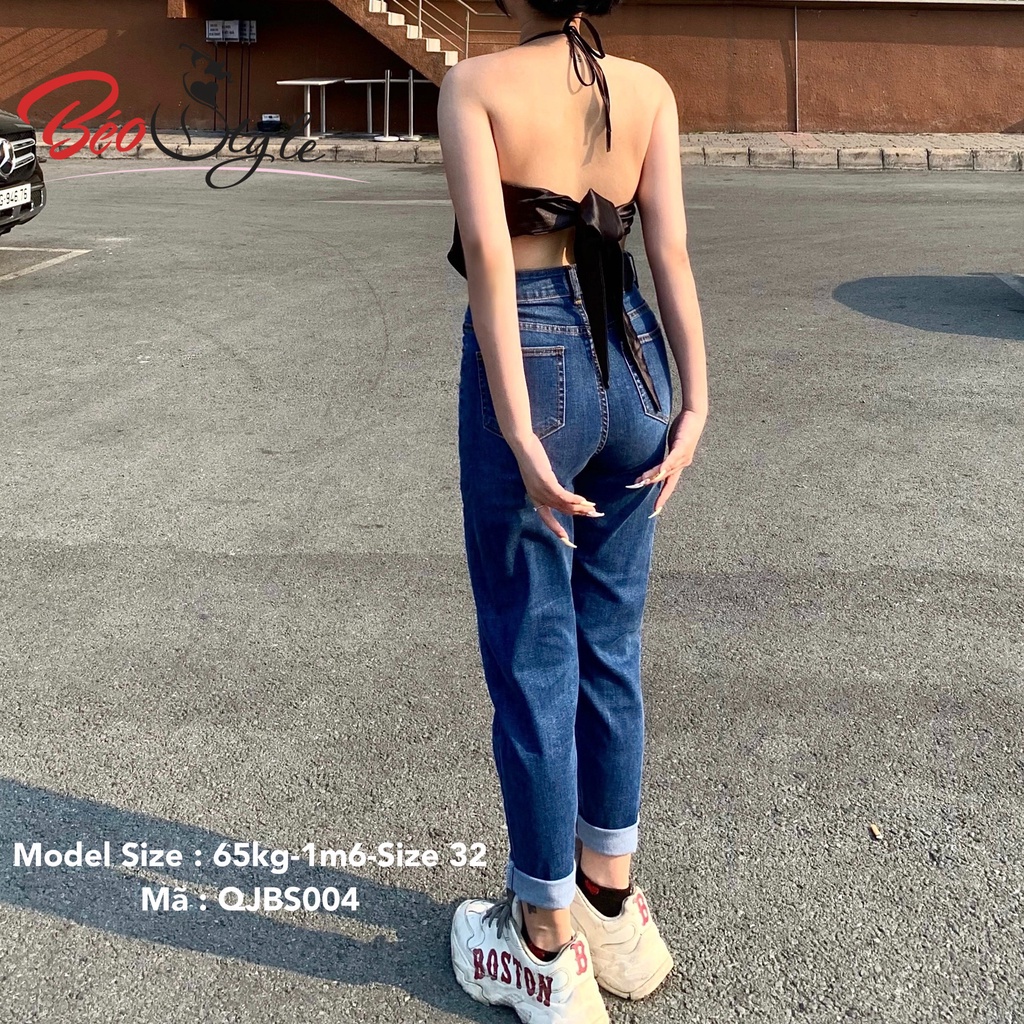 Quần Jean Baggy nữ lưng cao co giãn tốt Bigsize QJBS004 Dành cho các nàng mũm mĩm từ 55-90kg | BigBuy360 - bigbuy360.vn