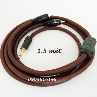 Dây loa 3.5 ra 2 av dài 1.5 mét cao cấp
