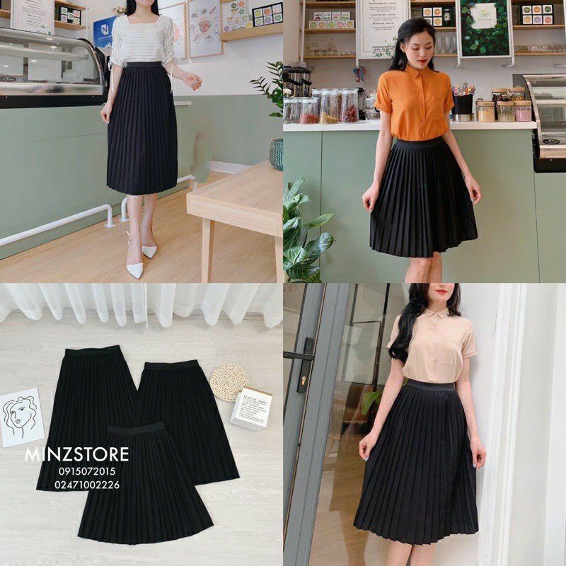 CHÂN VÁY XẾP LY 55cm (Ms 001), midi công sở