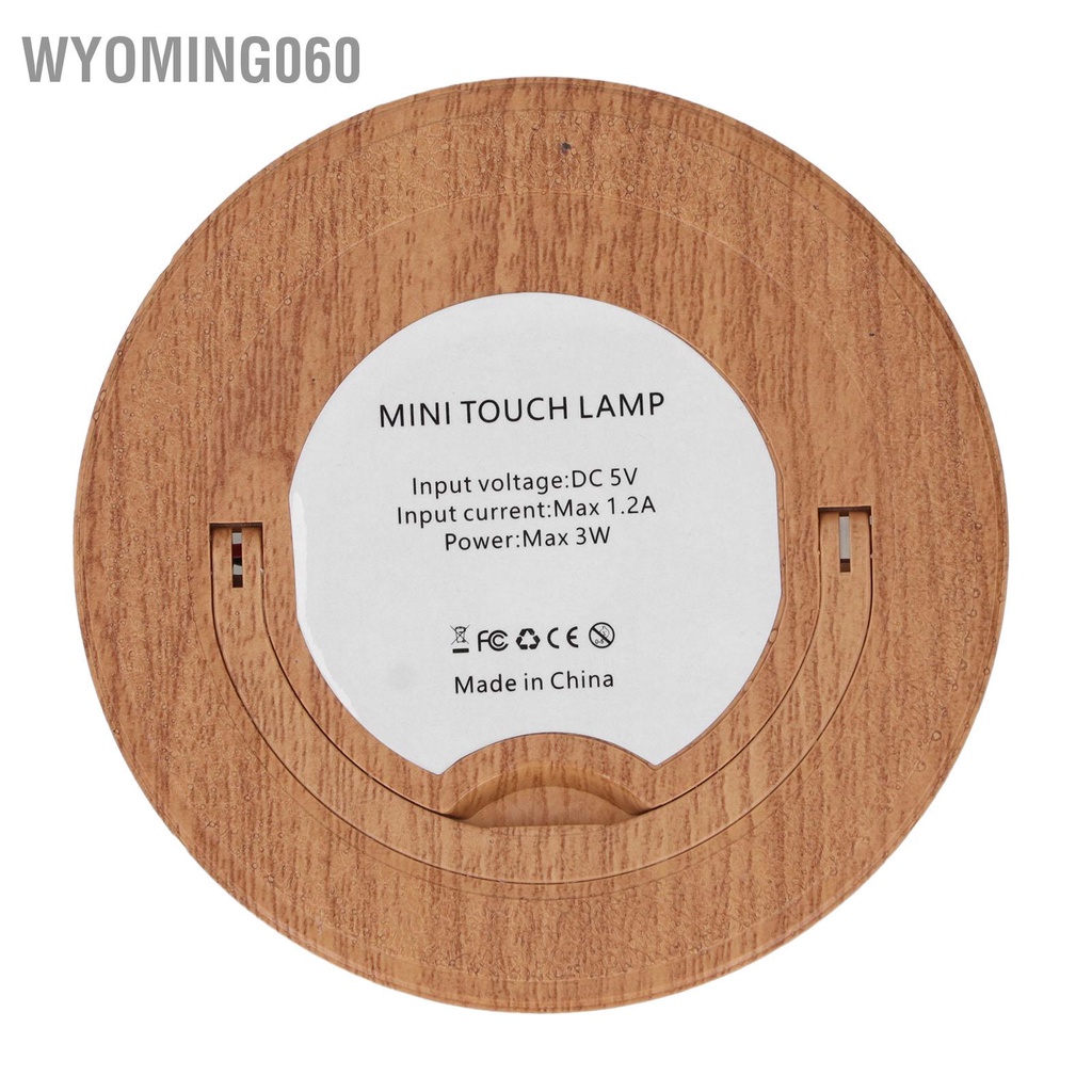 [Hàng Sẵn] Đèn ngủ RGB Màu hạt gỗ có thể sạc lại 3 cấp độ Có điều chỉnh di động Cảm ứng cho gia đình【Wyoming060】