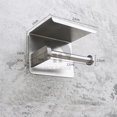 Giá treo giấy vệ sinh inox 304 Dack D House, có kèm miếng dán keo 3M và bộ ốc vít siêu chắc chắn, gia dụng cao cấp