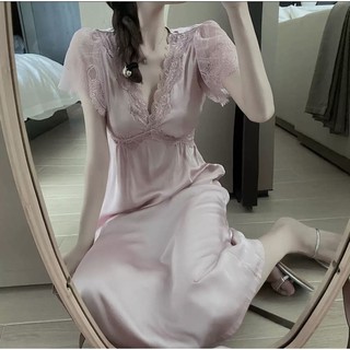 Váy ngủ lụa dáng dài