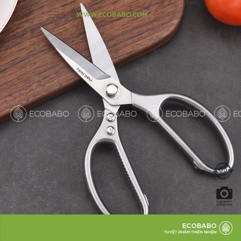 Kéo inox trợ lực Nhật Bản siêu cứng đồ ăn xương gà hỗ trợ nhà bếp Ecobabo