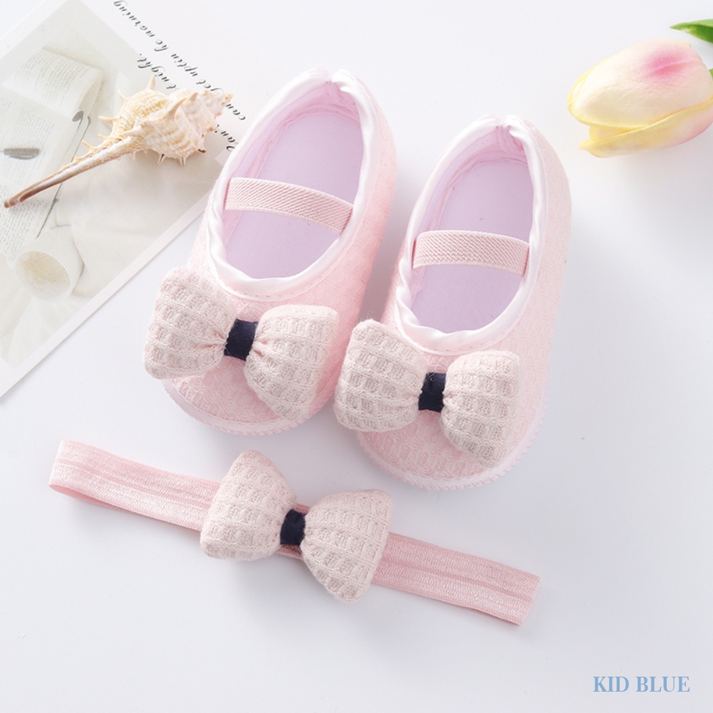 Giày chống trượt kiểu công chúa dễ thương + băng đô thời trang dành cho trẻ em
