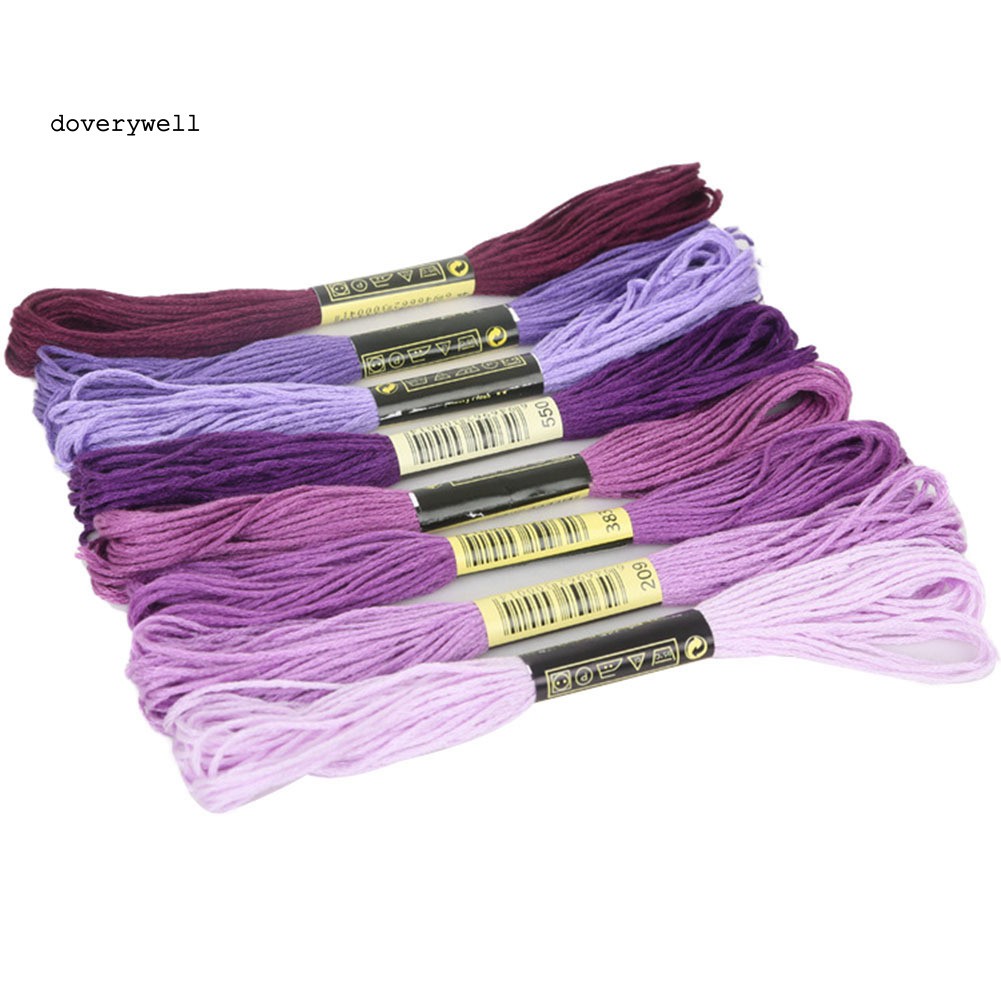 Set 8 Cuộn Chỉ Thêu Chữ Thập 7.5m Làm Từ Cotton Chất Lượng Cao