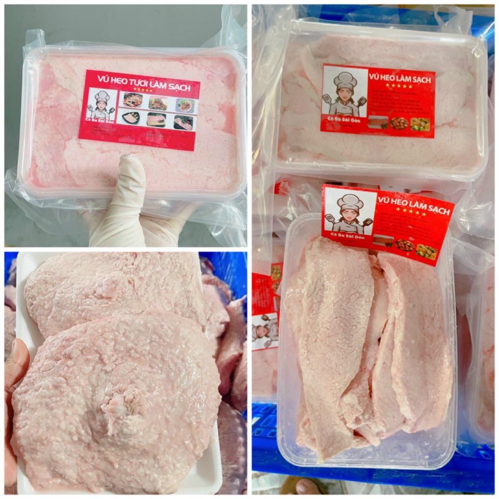 1 Kg Vú Heo Tươi Làm Sạch (Cắt Lát)