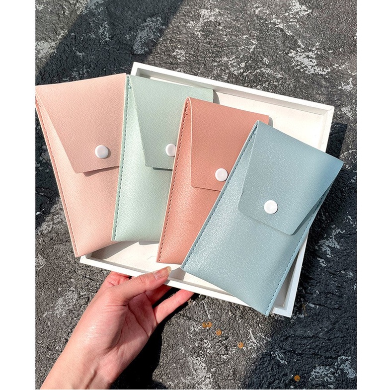 Bộ cọ trang điểm size nhỏ 8 món kèm túi da màu pastel M8030 - Hàng nội địa Trung