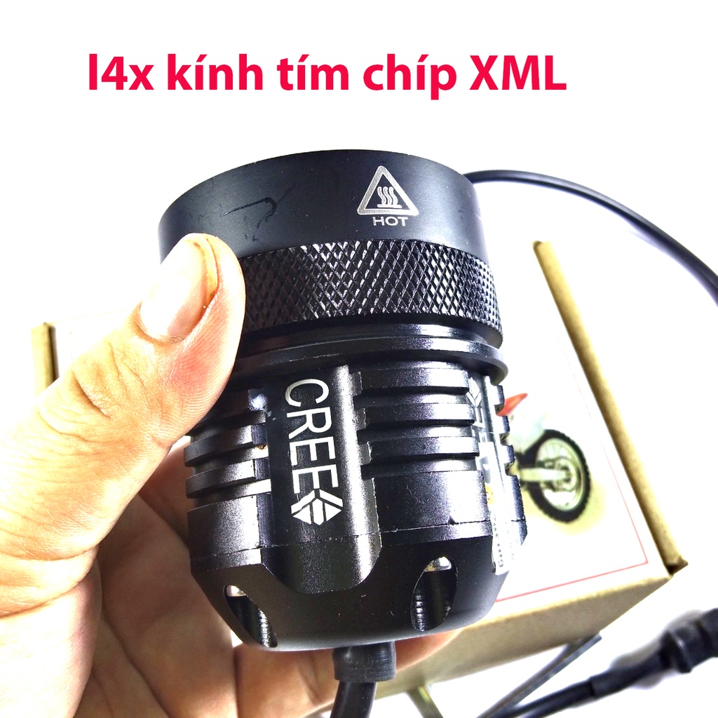 Đèn Led trợ sáng L4x Kính Tím XML-2 CAO CẤP