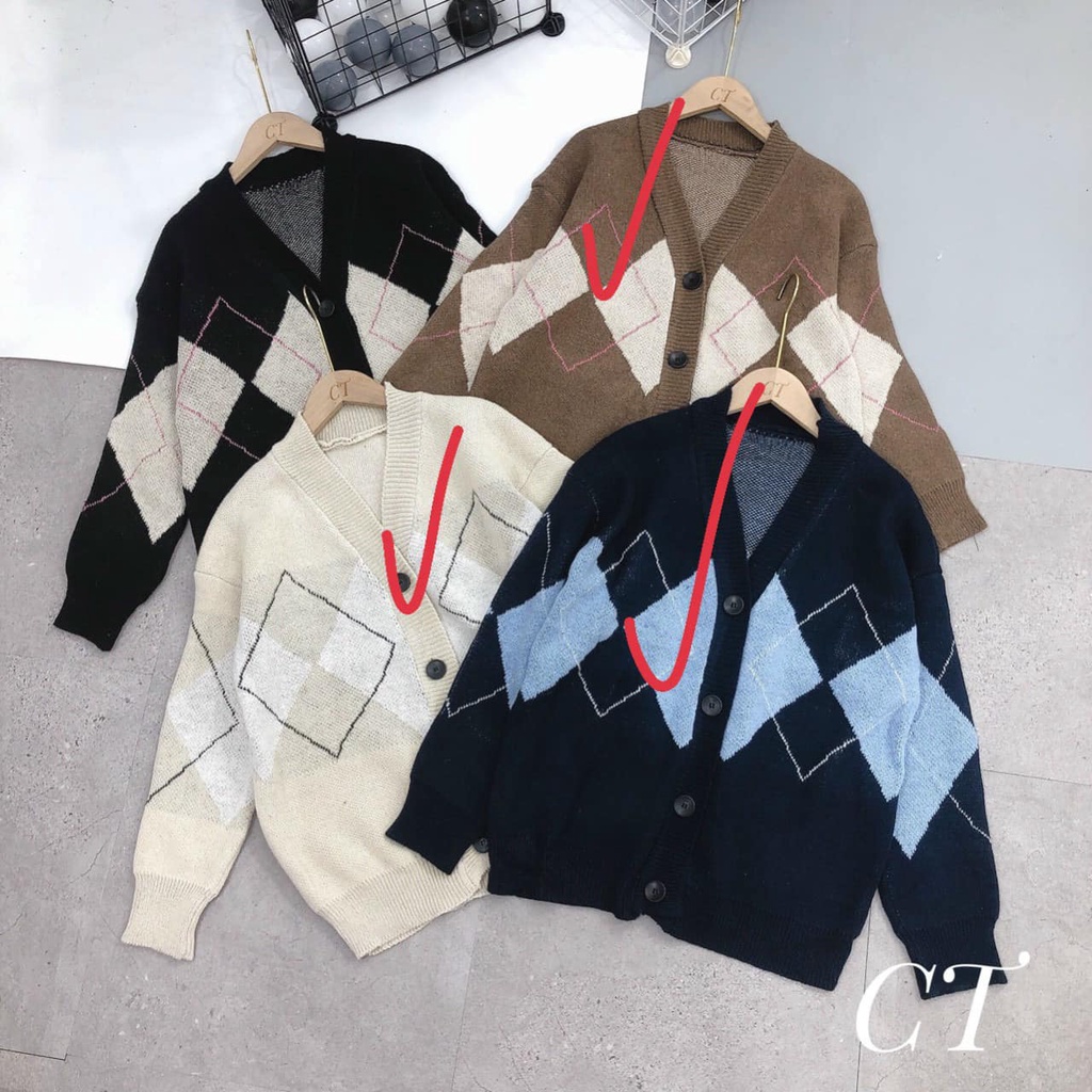 Áo len cadigan nữ AL8103, kiểu áo lên dài tay cổ V form rộng mặc đẹp dáng xinh phù hợp mặc đi làm đi học style hàn quốc | BigBuy360 - bigbuy360.vn