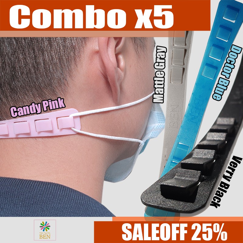 COMBOx5 - Đai đeo khẩu trang CHỐNG ĐAU TAI RẺ VÔ ĐỊCH - BEN STRAP