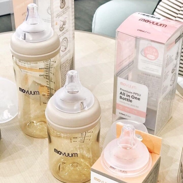 [Mã INCUBACK1416 hoàn 20K xu đơn 50K] Bình sữa Moyuum Hàn Quốc PPSU 170ml & 270ml