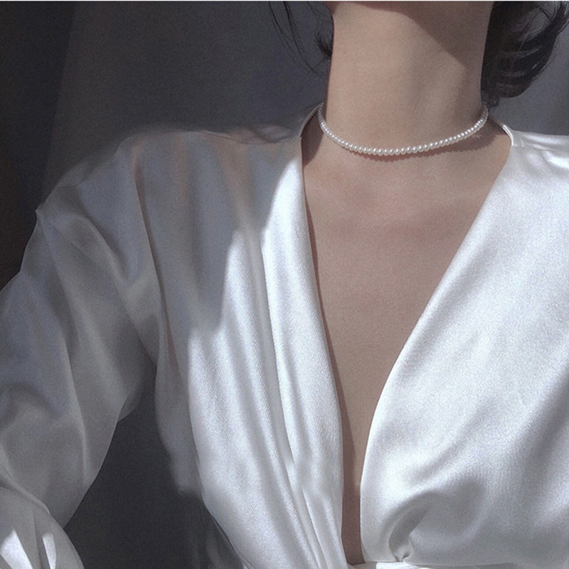 Vòng Cổ Choker Ngọc Trai Giả Thời Trang Thanh Lịch Cho Nữ