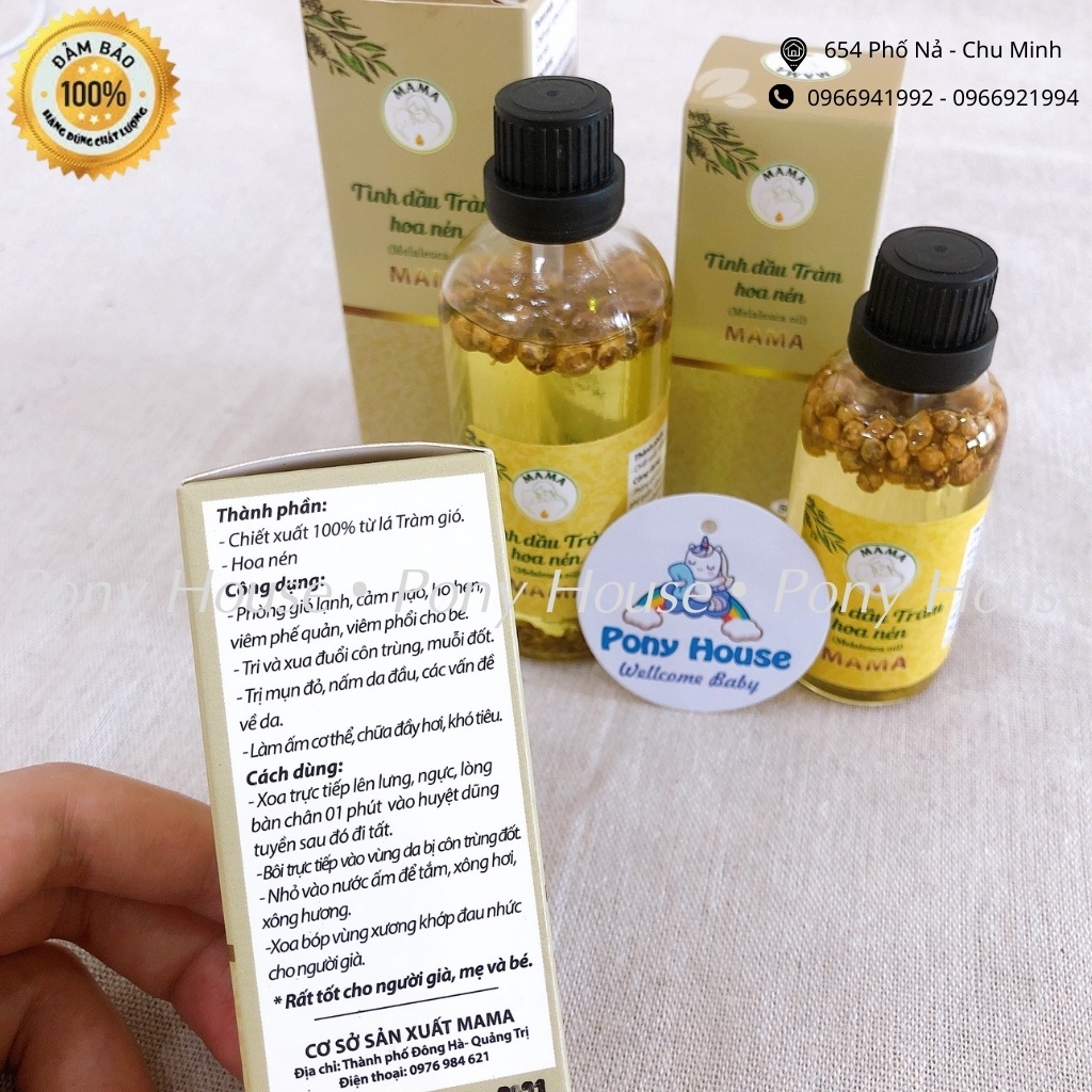 Tinh Dầu Tràm Hoa Nén Nguyên Chất MaMa / Dầu Tràm 100% Thiên Nhiên Cho Bé 100ML