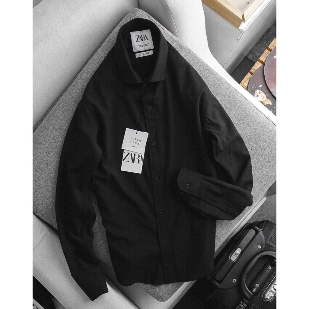 [PREESHIP + ẢNH THẬT + VIDEO] Áo sơ mi nam trơn hàng hiệu[ZaRa] 2 màu trắng đen đẹp thời trang phong cách cao cấp | BigBuy360 - bigbuy360.vn