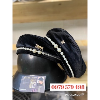 Mũ nồi nhung phối ngọc cho nữ