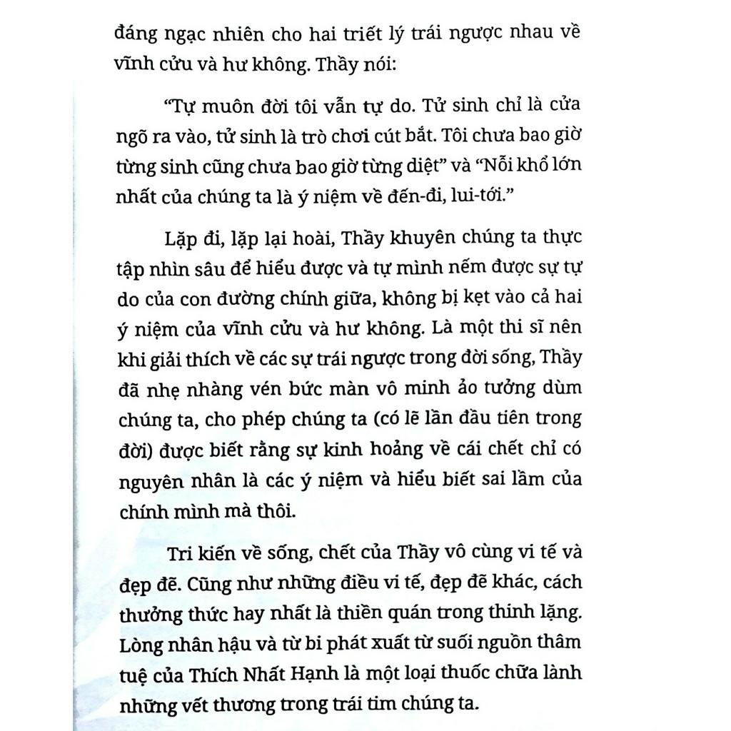 Sách - Không diệt không sinh đừng sợ hãi- Thích Nhất Hạnh