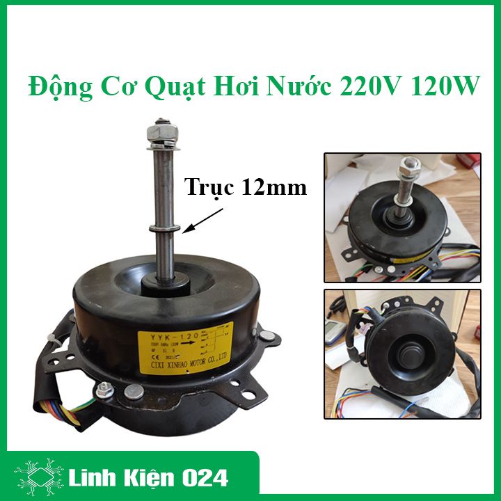 Motor, động cơ quạt hơi nước 220VAC 120W dây đồng trục 12mm