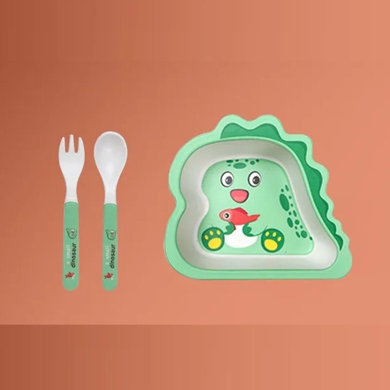 Phim Hoạt Hình ​​Bộ 2 Món Chén Đĩa Ăn Bằng Sợi Tre Cho Bé