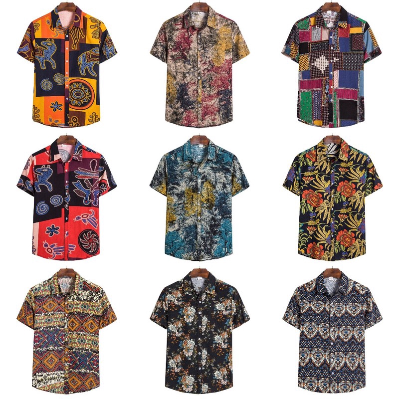 Men's plus size short-sleeved shirt fashion print British fan shirt | BigBuy360 - bigbuy360.vn