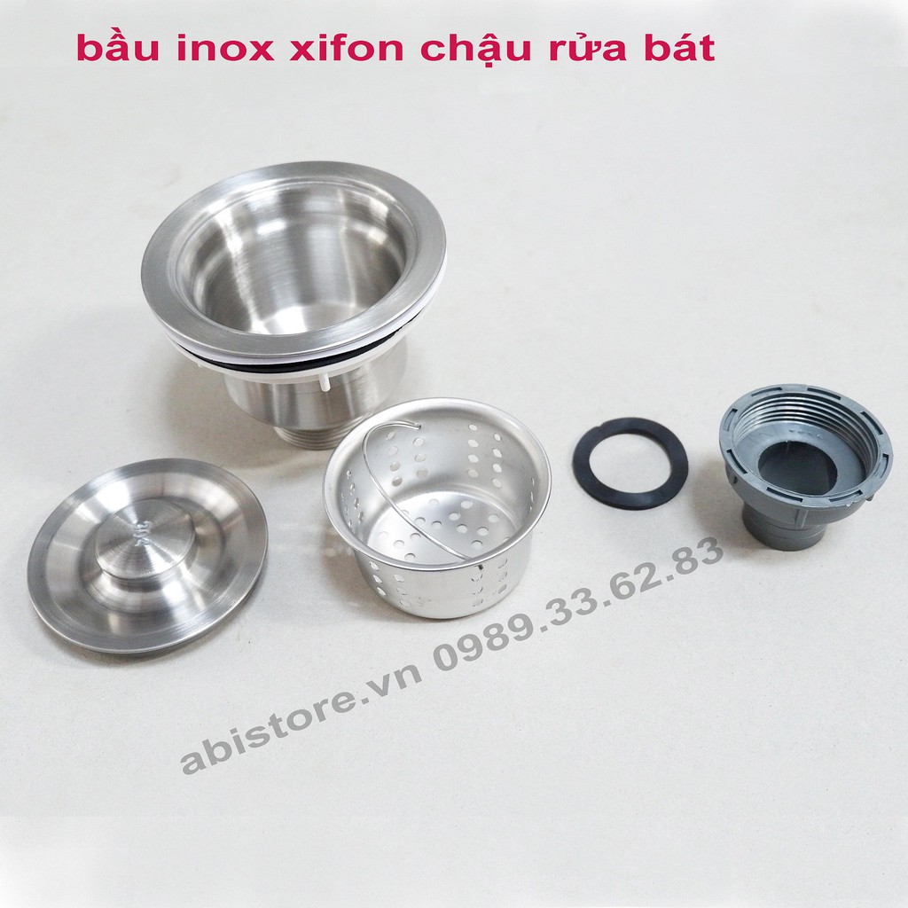 [HÀNG CHUẨN]BẦU XẢ CHẬU RỬA CHÉN INOX 304 CAO CẤP GIÁ RẺ HÀ NỘI