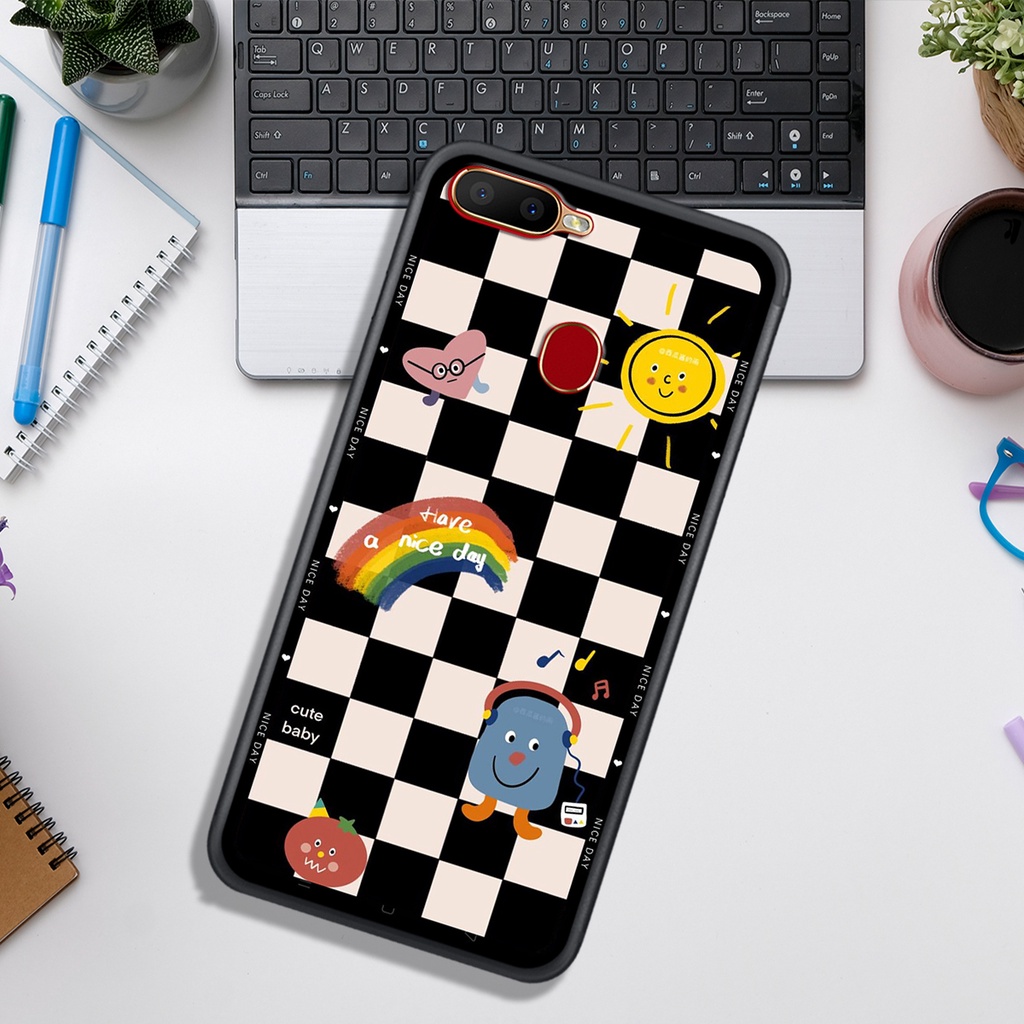 Ốp Lưng OPPO A5S - A7 - A12 - F9 , In Hình &quot;Black Heart&quot; Phong Cách Đẹp.