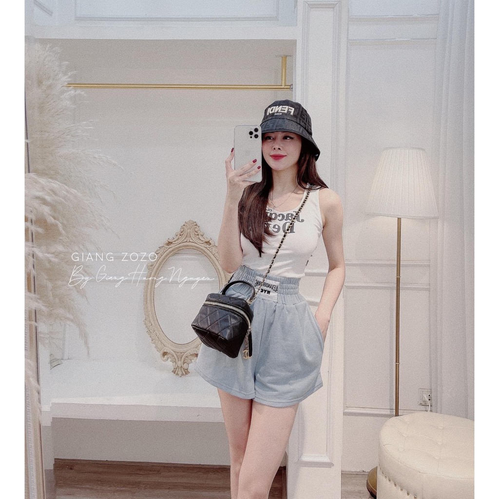 Set Áo Sát Nách Tanktop Dáng Body Cực Sexy Kèm Quần Short Thun Cạp Chun Cao Tôn Dáng Cực Xịn