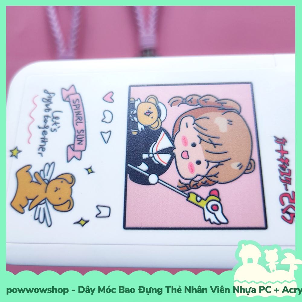 [Sẵn VN - Hỏa Tốc] Dây Móc Bao Đựng Thẻ Nhân Viên Nhựa PC + Acrylic Mẫu Nhân Vật Anime Manga Sailor Moon &amp; Sakura