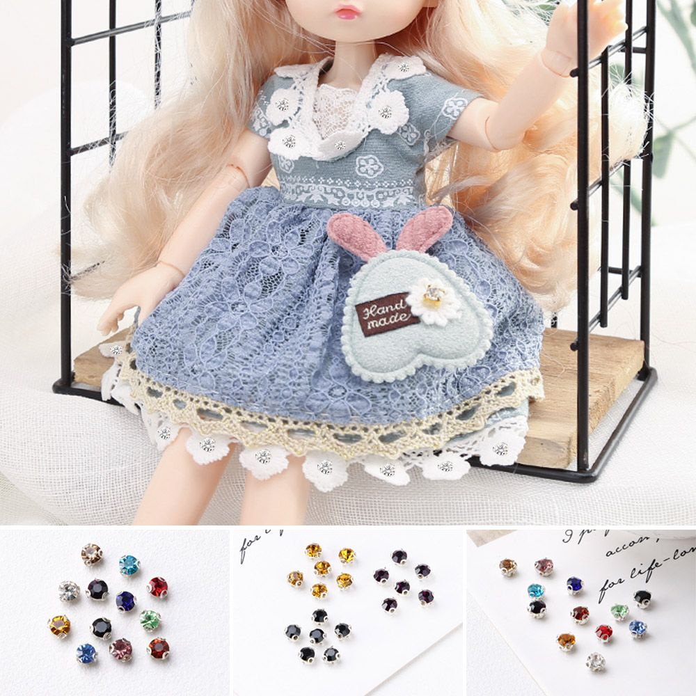 Set 50 Cúc Áo Kim Cương Mini Dễ Thương 4mm 1/6 Dùng Để May Quần Áo Búp Bê