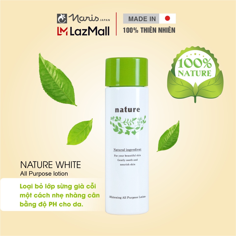 Làn Da Trắng Sứ Cùng Bộ Sản Phẩm Dưỡng Trắng Naris Nature Whitening 160ml