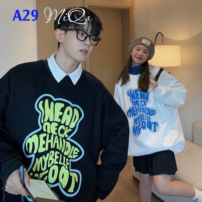 Áo Nỉ Bông Thời Trang UNISEX Hoạ Tiết Gấu Cute 🐻 / SWEATER FREESIZE 💜 MiQa 💜 #04 | BigBuy360 - bigbuy360.vn