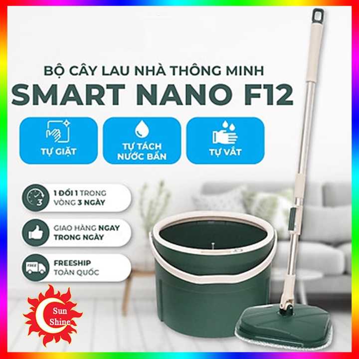 Cây lau nhà tự vắt thông minh xoay 360 độ gạt nước kèm thùng vắt mau không , tặng kèm 1 miếng lau nhà