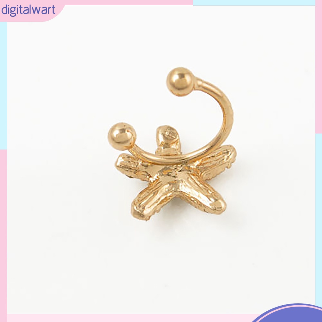 Khuyên kẹp vành tai hình sao biển/trái tim đính đá thanh lịch