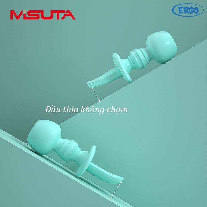 Thìa dĩa ăn dặm cho bé Misuta chất liệu BPA free hỗ trợ bé tập ăn với thiết kế cầm nắm tiện lợi