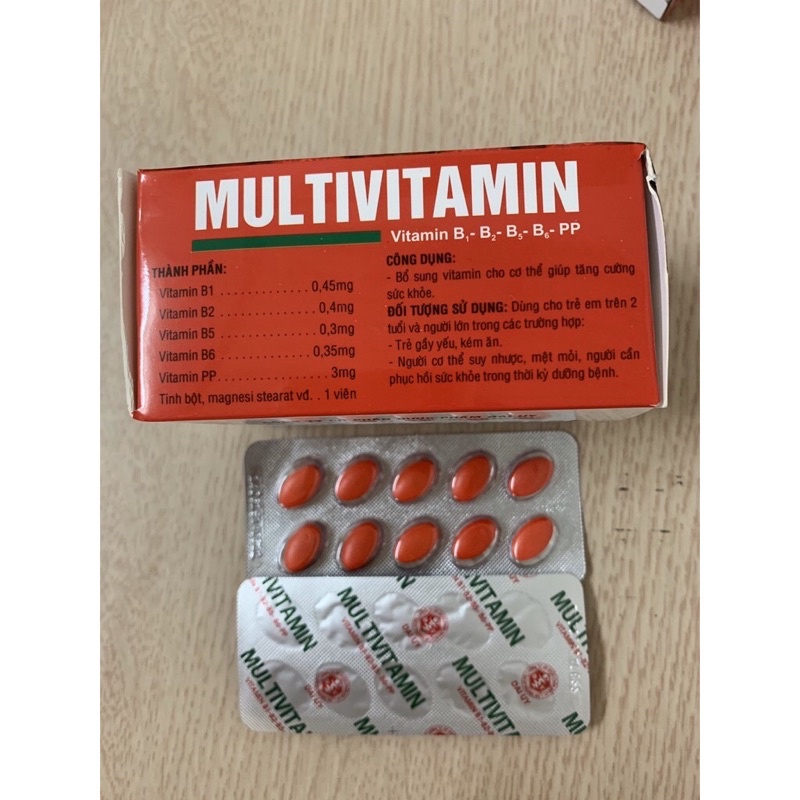 Multivitamin - Bổ sung Vitamin B1-B2-B5-B6-PP cho cơ thể- hộp 100 viên