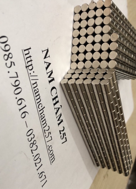 Nam châm trắng 6x8mm, loại nam châm đất hiếm lực hút mạnh