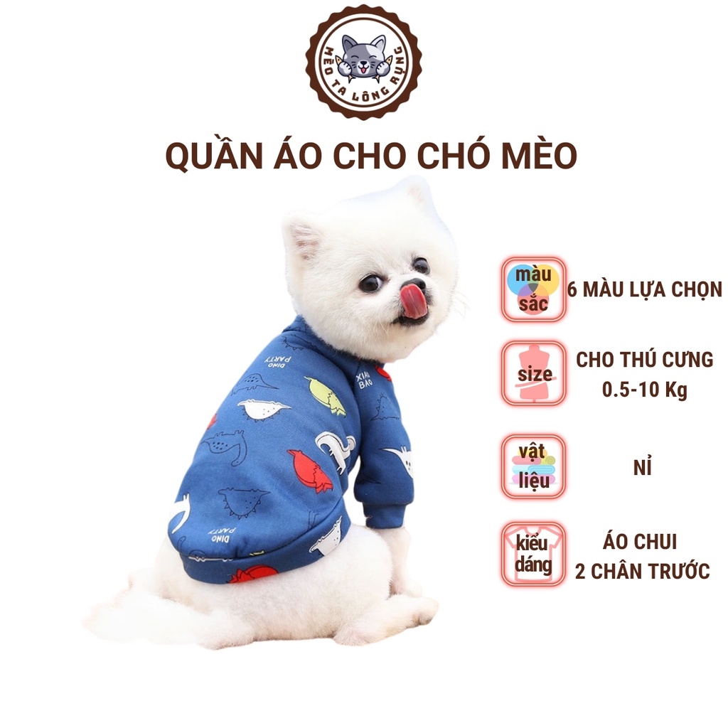 Áo cho chó poodle mèo con cún lớn thú cưng nỉ len mùa đông, quần áo cho chó cún poodle cái mèo con thú cưng