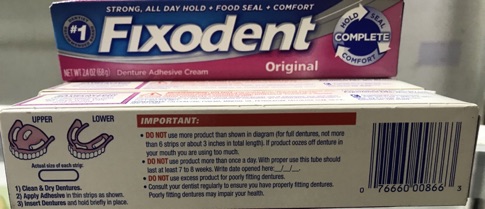 Keo dán hàm răng giả Fixodent