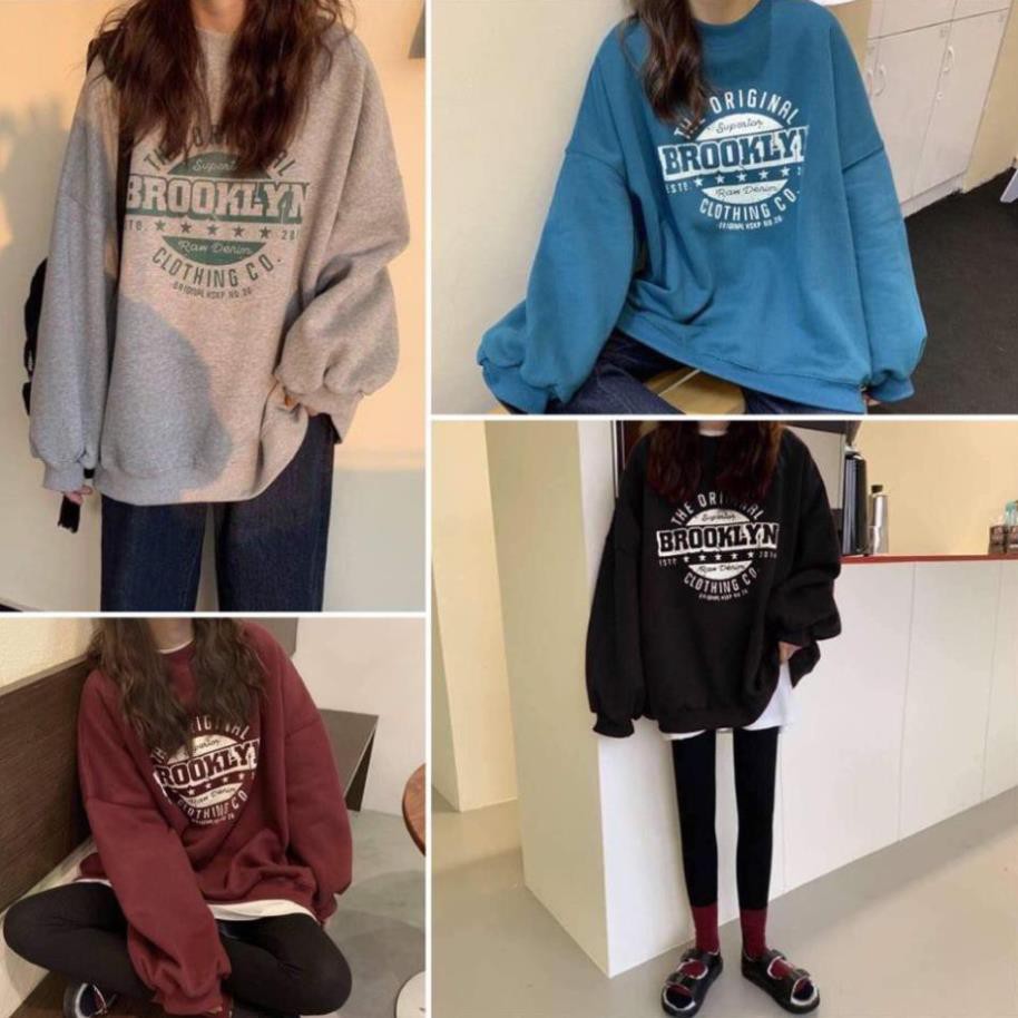  [xả kho] Áo sweater unisex BROOKLYN form rộng chất nỉ mềm | BigBuy360 - bigbuy360.vn