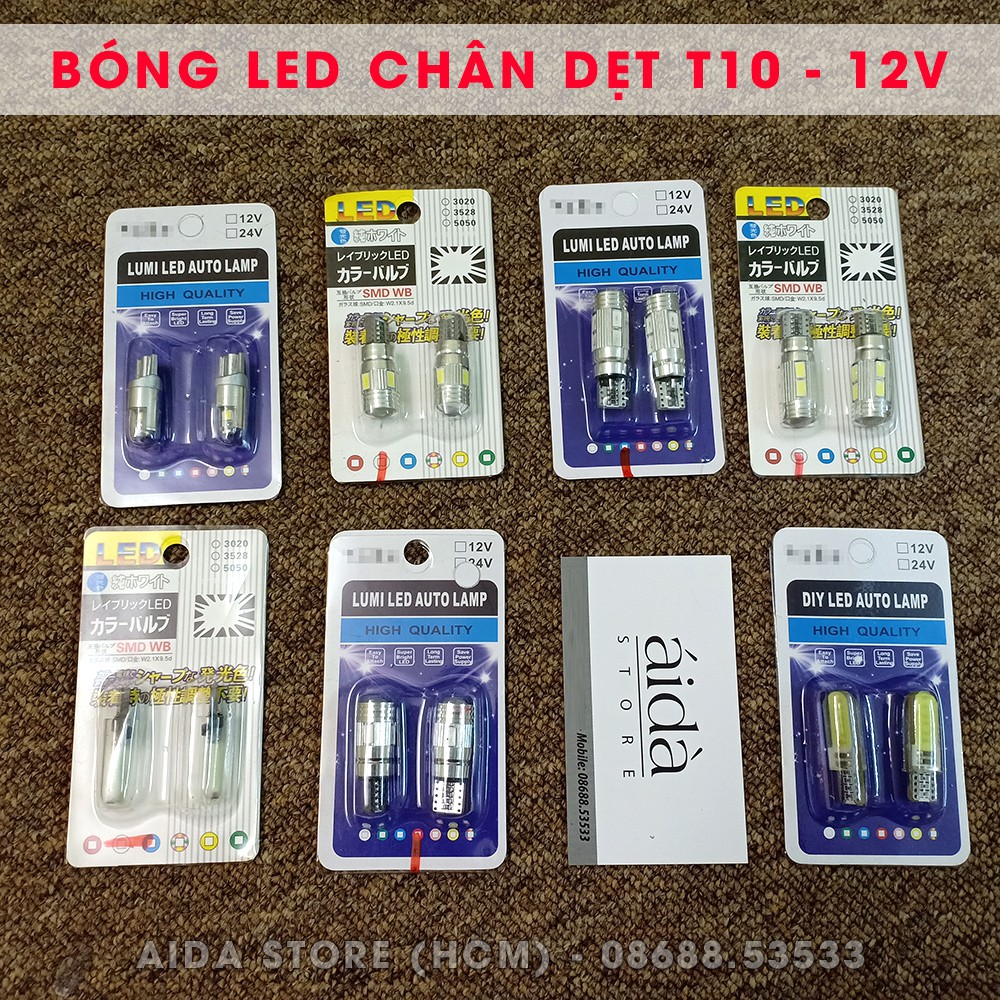 Cặp (02 bóng) đèn LED demi, xi nhan T10 FCOB Dây Filament