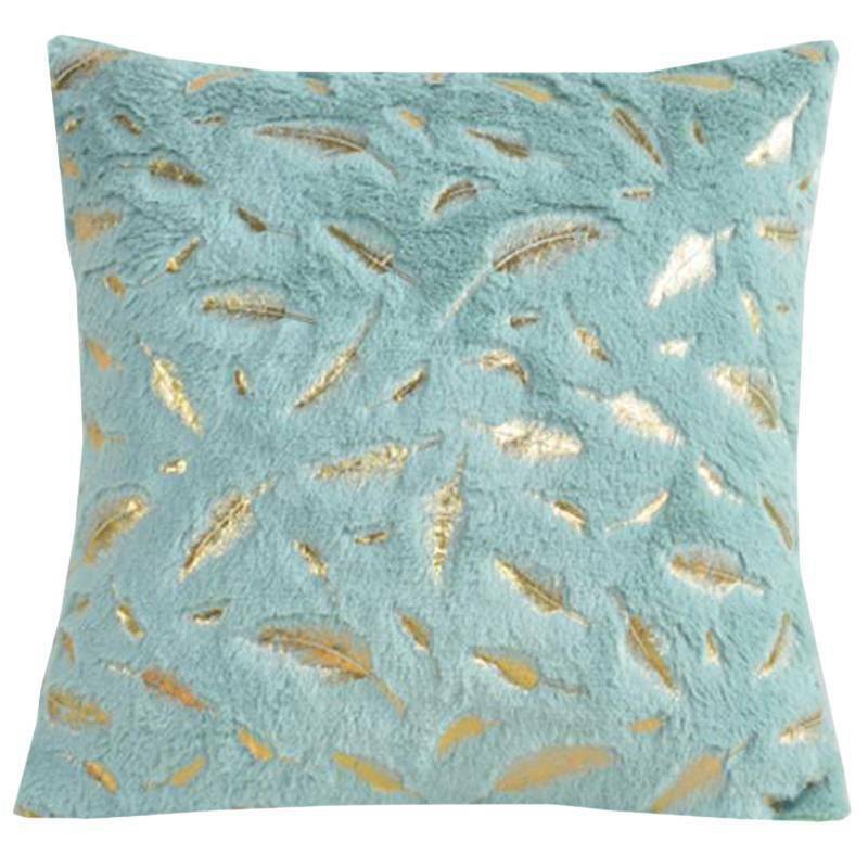 Soft Fur Pillow Cases Feather Pattern Cushion Cover Luxury Sofa Home Decoration