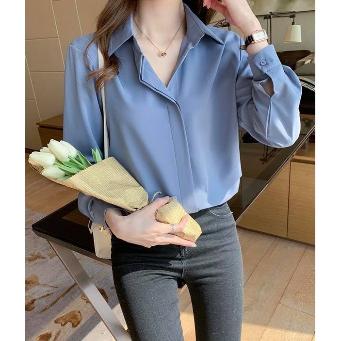Áo Sơ Mi Nữ Công Sở Nhiều Màu Chất Liệu Lụa Mềm Mịn Cao Cấp | BigBuy360 - bigbuy360.vn