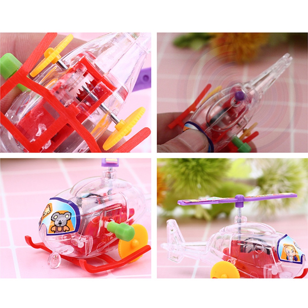Đồ Chơi Mô Hình Máy Bay Mini Trong Suốt Lên Dây Cót Dễ Thương Cho Bé