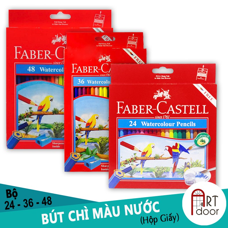 [ARTDOOR] [TẾT SALE 20%] Faber Castell 24/36 Màu Chì Nước (hộp giấy)